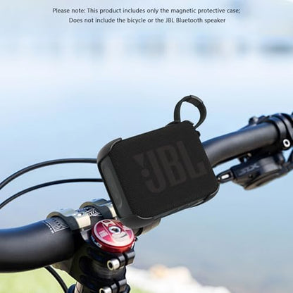 Magnetic Case Compatible with JBL GO 4 Bluetooth Speaker, 3-in-1 Mount with Removable Anti-Slip Strap for Golf Cart, Pole, Bicycle, Motorcycle, RV, ATV,Ultra-Portable Speaker Cover Accessories