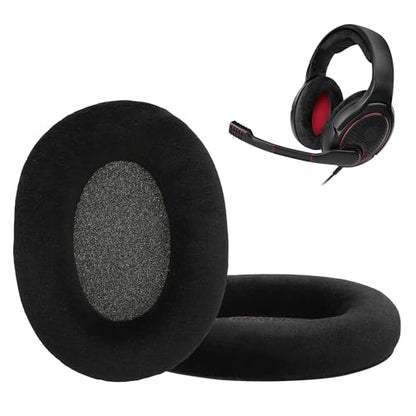 kwmobile 2X Velour Headphone EarpPads for Sennheiser Game Zero / HD380PRO / PXC450 / PXC350 / PC350 / PC360 Replacement Ear Pads - Headphone Ear Covers - Black