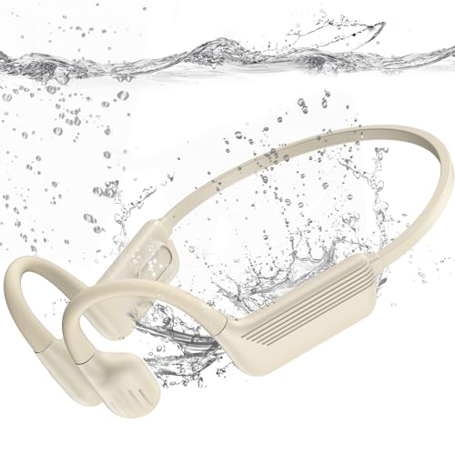 Liquid Silicone Swimming Headphones-Bone Conduction Headphones, IP68 Waterproof Underwater Earphones, LiteSurge Bluetooth Soft/Skin Open Ear Swim Earbuds with 32 GB MP3 Memory for Sport-Skin-tone - color: Skin-tone