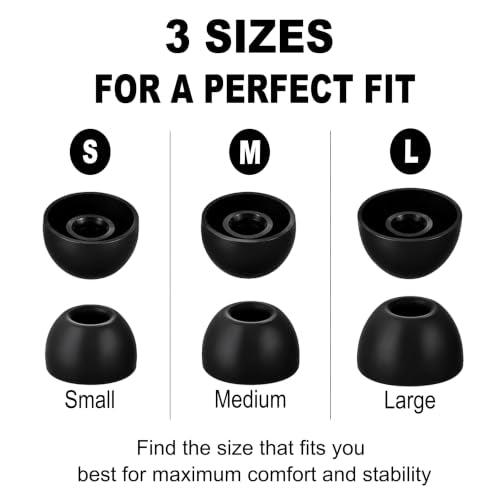 Replacement Ear Tips Compatible with Beats Powerbeats Fit (2025) | Soft Silicone Eartips with Portable Storage Box (9 Pairs, Black, S/M/L)