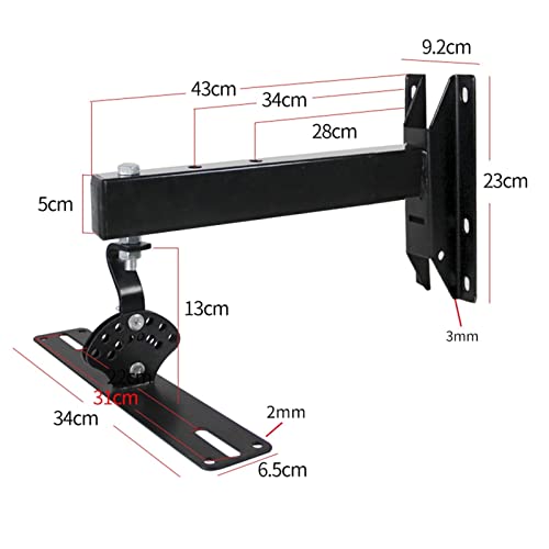 Entertainment Center Shelves Lengthened and Thickened Speaker Wall Mount Bracket Can Be Rotated And Can Be Adjusted To Tilt The Speaker Mounting Bracket Suitable for DVD players, cable boxes ( Color : - color: E