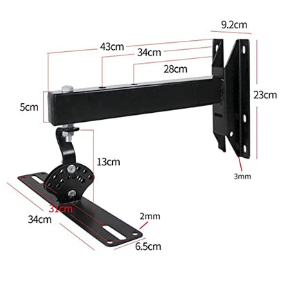 Entertainment Center Shelves Lengthened and Thickened Speaker Wall Mount Bracket Can Be Rotated And Can Be Adjusted To Tilt The Speaker Mounting Bracket Suitable for DVD players, cable boxes ( Color : - color: E