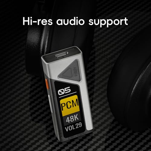 HiBy FC5 Portable Hi-Fi DAC Headphone Amplifier with 1.1” OLED Display PCM 768kHZ DSD512 MQA 8X 3.5mmPO +4.4mmBAL - color: Black, size: FC5
