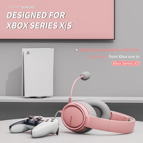 BINNUNE Gaming Headset with Mic for PS4 PS5 Xbox Series X|S Xbox 1 PC NS, Wired Gaming Headphones with Microphone for PS 4|5 Xbox1