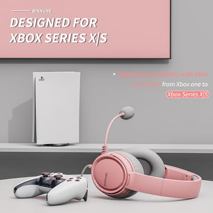 BINNUNE Gaming Headset with Mic for PS4 PS5 Xbox Series X|S Xbox 1 PC NS, Wired Gaming Headphones with Microphone for PS 4|5 Xbox1