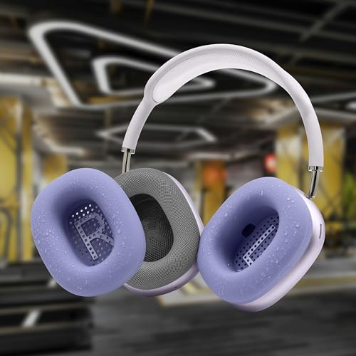 WC SweatZ Max - Patented Silicone Sweat Covers for AirPods Max 1 | Made by Wicked Cushions | (Does Not Fit AirPods Max 2). Sweatproof, Full Earpad Protection | Purple - color: Purple