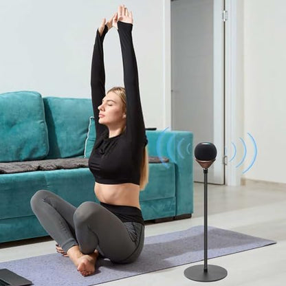 2-Pack Floor Homepod Mini Stand,Height Adjustable 15.7 In-31.4 in Black | Wooden Tray Safety Stability and Anti Slip Bottom，Mini Speaker Accessories Are Suitable for Home Living Rooms, Bedrooms, Gyms - color: 2 Pack- black