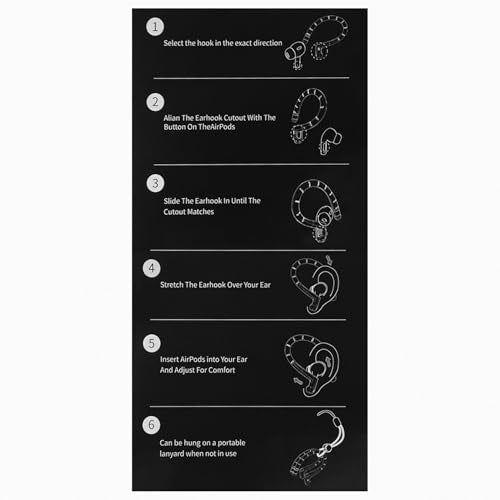 RunChao Anti-Slip EarHooks for Air Pods 4, 3, 2, 1, Pro 3, Pro 2, Pro Ear Hooks, Soft Anti-Loss Sports Earbuds Case Cover (White)