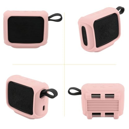 Silicone Case Cover for JBL Go 5 Portable Speaker(Pink) | Travel Carrying Protective Pouch with Attach Straps for Bike Golf Cart Scooter-TXEsign - color: Pink