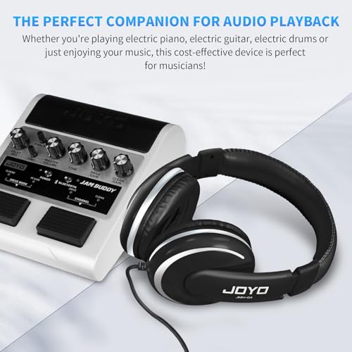 JOYO Over Ear Headphones Wired Studio Headphones with 1/4 to 3.5mm Jack for Guitar Amplifier Keyboard Recording Podcast DJ Laptop Computer (JMH-04)