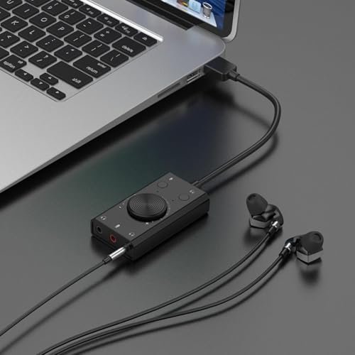 External USB Sound Card, Stereo Mic Speaker Headset Audio Adapter with Mute Volume Switch Adjustment