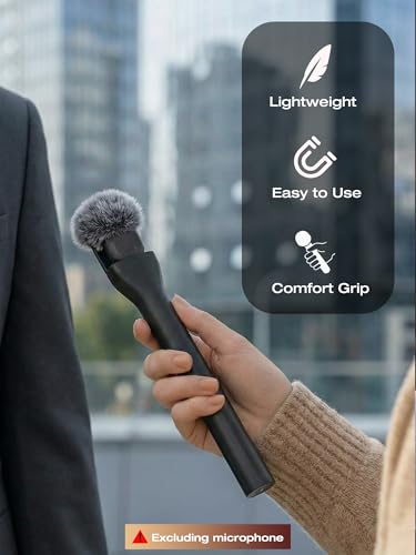 SUNMON Wireless Microphone Magnetic Holder Compatible with DJI Mic 3 (Mini/1/2), Interview Holder for Rode Wireless Micro/GO 2/ME/Pro (1 Universal Foam Cover, 2 Furry Windscreen Only for DJI Mic 3) - size: DJI Mic 3 Holder with 3 Mic Cover