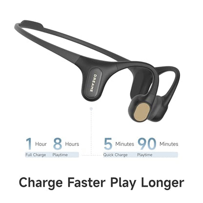 DREAME Aqua Plus Bone Conduction Headphones, Open-Ear Headphones, IP68 Waterproof Swimming Earbuds, Bluetooth 5.2 & MP3 Dual Mode, 32GB Storage, Secure Fit for Swimming, Gym and Running, Gray - color: Gray