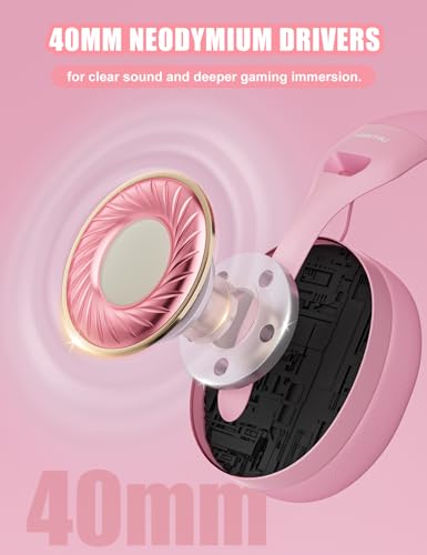 WIRWTRU S30 Gaming Headset with Microphone, Lightweight Design Wired Gaming Headphones