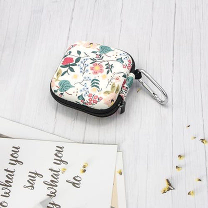 Earbud Case,Headphone Organizer Earbud Storage Bag, Hard EVA Shockproof Cover Carrying Case with Carabiner Clip Compatible with AirPods 5 4 AirPods Pro 2nd /3/2/1 Bose Galaxy Buds (Flower) - color: Flower