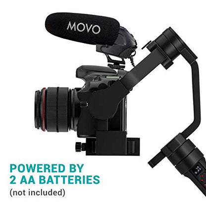 Movo VXR3030 Camera Shotgun Microphone - Supercardioid Microphone with Headphone Monitoring for DSLR's, Mirrorless, Recorders, and Camcorders