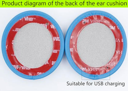 Replacement Ear Pads Compatible with Beats Solo3.0 Wireless Electric Blue | for Beats Solo2.0 Wired headphones Memory Foam/Protein Leather Earpads Earmuffs - color: Electric Blue
