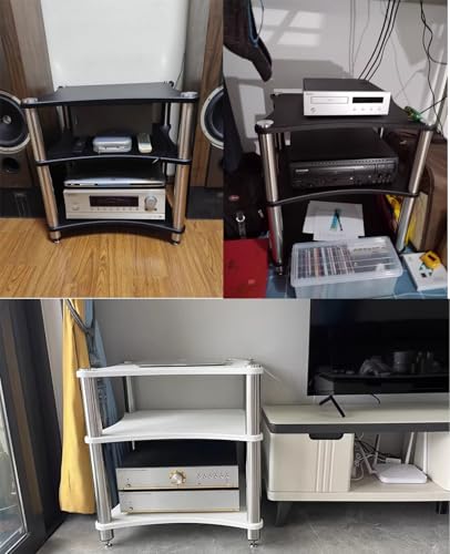 Living Room/Small Spaces Audio Component Rack Tower Media Stereo Stand Equipment Shelves, Heavy Duty Modern HiFi Audio Racks Stereo Rack System, #1-1 Tier - color: #1, size: 1 tier