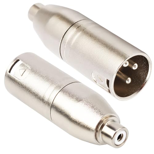 Female RCA to XLR Male Plug Cable Adapter, XLR to RCA Converter Audio Connector for Microphone - 2 Pack - style: RCA Female to XLR Male Adapter