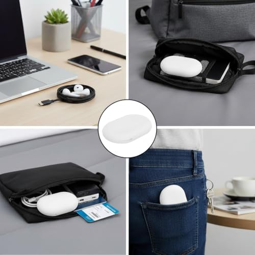 DOITOOL Silicone Earbud Case Portable Earphone Storage Bag Universal Cable Organizer Travel Pouch 3.93X2.55X0.78In Protective Carrying Case for Wireless Earbuds Flash Drives