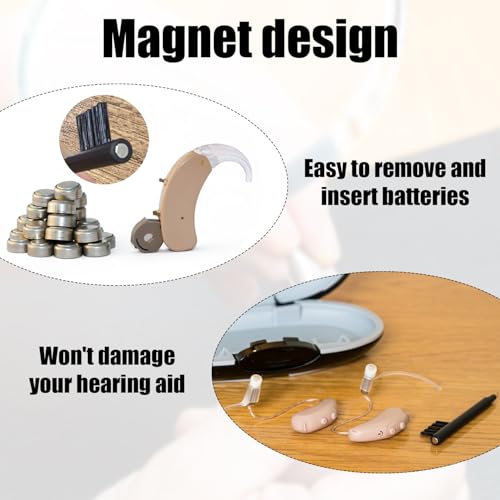 9pcs Hearing Aid Cleaning Brush, Nylon Hearing Amplifier Cleaner Brushes Tools Accessories Supplies with Wax Loop and Magnet for Hear Aids Earbuds Headphones & Electronic Devices