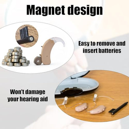 9pcs Hearing Aid Cleaning Brush, Nylon Hearing Amplifier Cleaner Brushes Tools Accessories Supplies with Wax Loop and Magnet for Hear Aids Earbuds Headphones & Electronic Devices