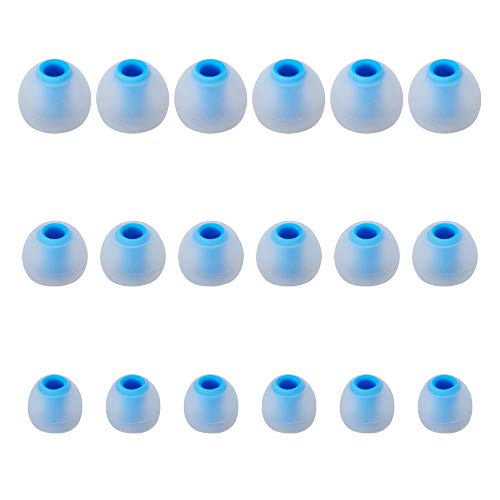 Earbud Tips High Quality Soft Silicone Earbuds Replacement Tips Fit for in-Ear Headphones(inner hole from 3.8mm - 4.2mm earphones)9 Pairs S/M/L,Transparent Blue - color: Transparent Blue