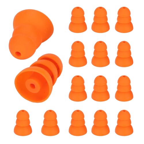 Fabater Silicone Eartips, Triple Flange Earbud Tips, Noise Cancelling Eartips with 8 Pairs Soft Silicone 3 Layer Ergonomic Replacement for 2mm to 3.5mm Inner Diameter Earphones