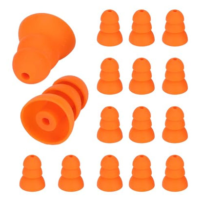 Fabater Silicone Eartips, Triple Flange Earbud Tips, Noise Cancelling Eartips with 8 Pairs Soft Silicone 3 Layer Ergonomic Replacement for 2mm to 3.5mm Inner Diameter Earphones