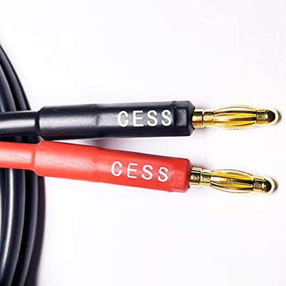 CNCESS CESS-037-3f Banana Plug Male to Male Speaker Cable 12 Gauge 680 Strand Count Silicone Soft Wire, 2 Cables (3 FEET) - size: 3 FEET