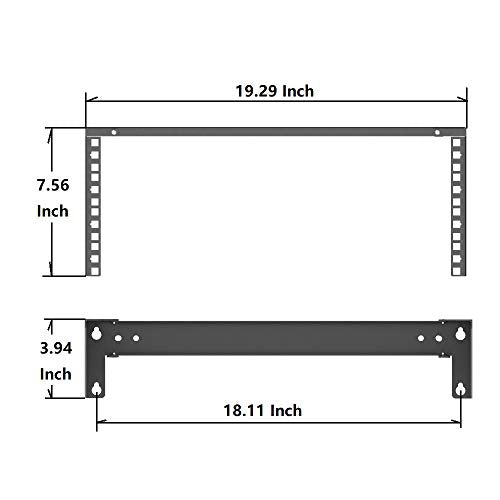 4U 19 Inches Cold Rolled Steel Wall Mount Simple Vertical Rack | Networking Equipment Rack Including Hardware for Assembly (4U) - size: 4U