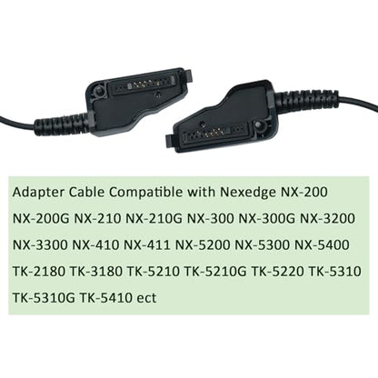 G Shape Earpiece with Mic PTT Compatible with Kenwood Radios NX-200 NX-210 NX-300 NX-3200 NX-3300 NX-410 NX-411 NX-5200 NX-5300 NX-5400 TK-2180 TK-3180 Walkie Talkie Two Way Radio 2Pack
