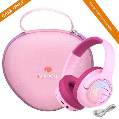 Aproca Pink Hard Storage Protective Case, for iClever BTH20 / Clever BTH18 Kids Bluetooth Headphones and Accessories - color: Pink