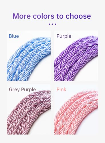 keephifi KBEAR ST18 Colorful IEM Cable Single Crystal Copper Silver-Plated Upgrade in Ear Monitor Cable with 3.5mm Gold-Plated Plug for KZ ZST/ZSN Pro/AS10/ZS10 PRO/ES4 (2PIN, Purple, 3.5MM Plug)