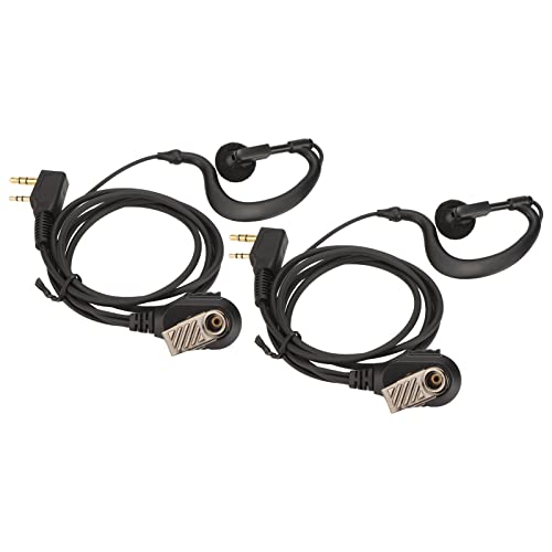 Two Way Radio Headset, Walkie Talkie Earpiece with Microphone and 2 Pin Connector for Retevis Radios (2 Pack)