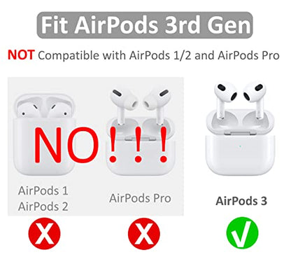 4 Pairs Anti Slip Kit Compatible with AirPods 3rd Gen, Silicone Sport Ear Hooks and 360° Rotation Adjustable Length Outdoor Earhooks Grip Ear Tips Wing Buds Holder for New AirPod 3-4X1