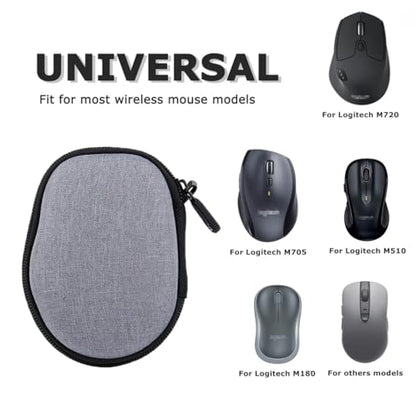 Ginsco Hard Travel Case Compatible with Logitech M720 Triathlon/M705 Marathon/M510/M550/M330/M317/M196/M185 Wireless Mouse, Universal Hard Shell Storage Case (Gray, M) - color: Gray, size: M