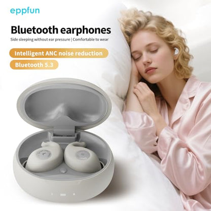 eppfun Sleep Earbuds for Side Sleepers, Wireless ANC Noise Cancelling Sleep Headphones, Comfort Fit for Sleeping, Working, Hiking