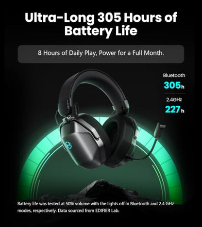 Edifier G5 MAX Gaming Headset, 305H Battery, THX Audio, Space Grey - color: space grey
