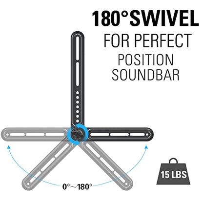 Mounting Dream Soundbar Mount Fits Most Sound Bars Up to 15 lbs, Mounting Soundbar Above or Under TV, Sound Bar Mounting Brackets for TV, Sound Bar Mount with Detachable Extension Plates MD5422 - size: For soundbars up to 15lbs