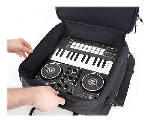 Rockville MB1615 DJ Gear Mixer Gig Bag Case, 15.5" x 15" x 5", Rugged Nylon, Water-Resistant, Front Pocket for Laptop and Accessories, for Mobile DJs and Studio Professionals | Fits Mixers Controllers FX Pedals, 17" Laptop Pocket, 8mm Foam Padding, YKK Zi