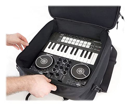 Rockville MB1615 DJ Gear Mixer Gig Bag Case, 15.5" x 15" x 5", Rugged Nylon, Water-Resistant, Front Pocket for Laptop and Accessories, for Mobile DJs and Studio Professionals | Fits Mixers Controllers FX Pedals, 17" Laptop Pocket, 8mm Foam Padding, YKK Zi