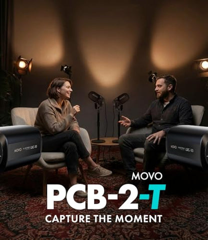 Movo Video Podcast Equipment Bundle – USB Audio Interface, 2 XLR Dynamic Microphones, 2 4K UHD Cameras, 2 Desk Stands – Complete Podcast Setup