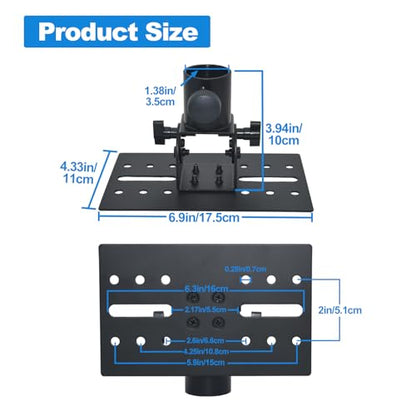 Speaker Stand Adapter, Adjustable Angle，Holds up to 110lbs,2 Packs | Adjustable All Metal 35mm Speaker Adapter Top Cap,Suitable for Stage and Event Setup,HD-12 , Black