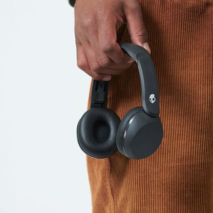 Skullcandy Icon 180 Wireless On-Ear Bluetooth Headphones - True Black | 50 Hours Battery, Lightweight and Travel Ready, Secure Fit, Sweat and Water Resistant, Microphone iPhone Android, Foldable - color: True Black