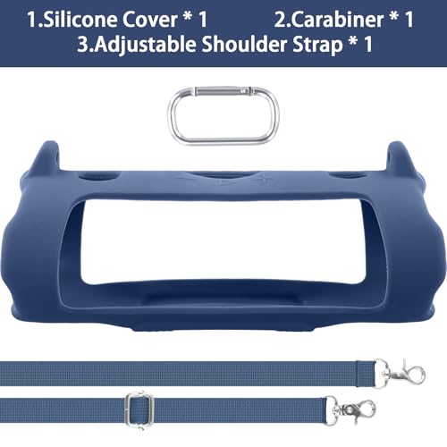 khanka Silicone Case for JBL Charge 6 Waterproof Speaker+Shoulder,Blue | EVA Hard Shell, Carabiner Clip Attachment, Travel-Ready Portable Storage, Impact Resistant Protection, Secure Custom Fit - color: Blue