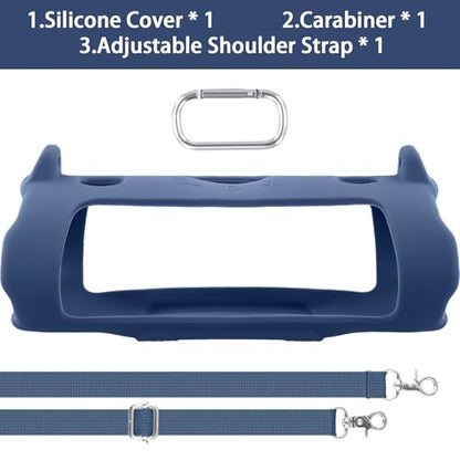 khanka Silicone Case for JBL Charge 6 Waterproof Speaker+Shoulder,Blue | EVA Hard Shell, Carabiner Clip Attachment, Travel-Ready Portable Storage, Impact Resistant Protection, Secure Custom Fit - color: Blue