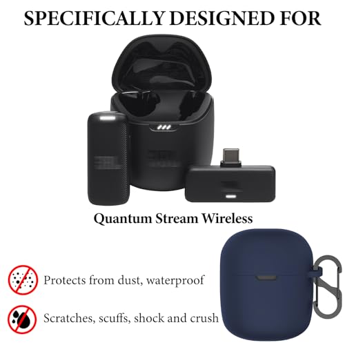 Geekria for Creators Microphone Case Cover Compatible with JBL Quantum Stream Wireless, Mic Silicone Protective Case Skin, Soft Microphone Travel Charging Case Sleeve (Blue) - color: Blue