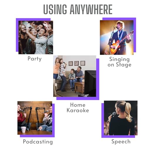 Silver Wired Dynamic Vocal Microphone and Rhinestone Cover | Dynamic Wired Mic With XLR Cable & Built-In Pop Screen, Bedazzled Crystal Cover Support Bright Live Vocals Or Karaoke