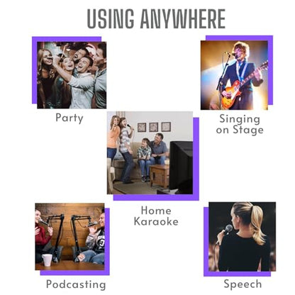 Silver Wired Dynamic Vocal Microphone and Rhinestone Cover | Dynamic Wired Mic With XLR Cable & Built-In Pop Screen, Bedazzled Crystal Cover Support Bright Live Vocals Or Karaoke